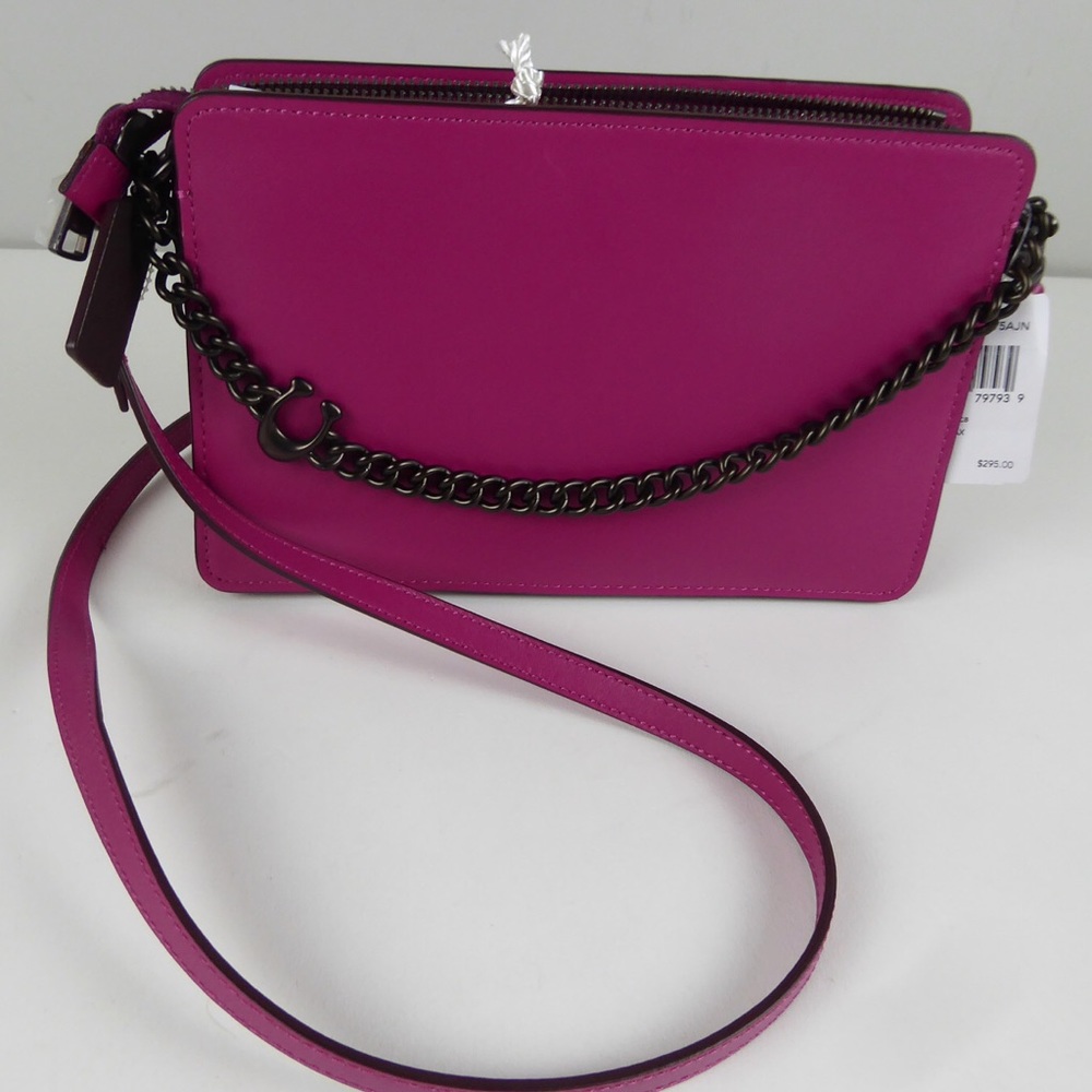 Coach Leather Signature Chain Crossbody Purse NWT